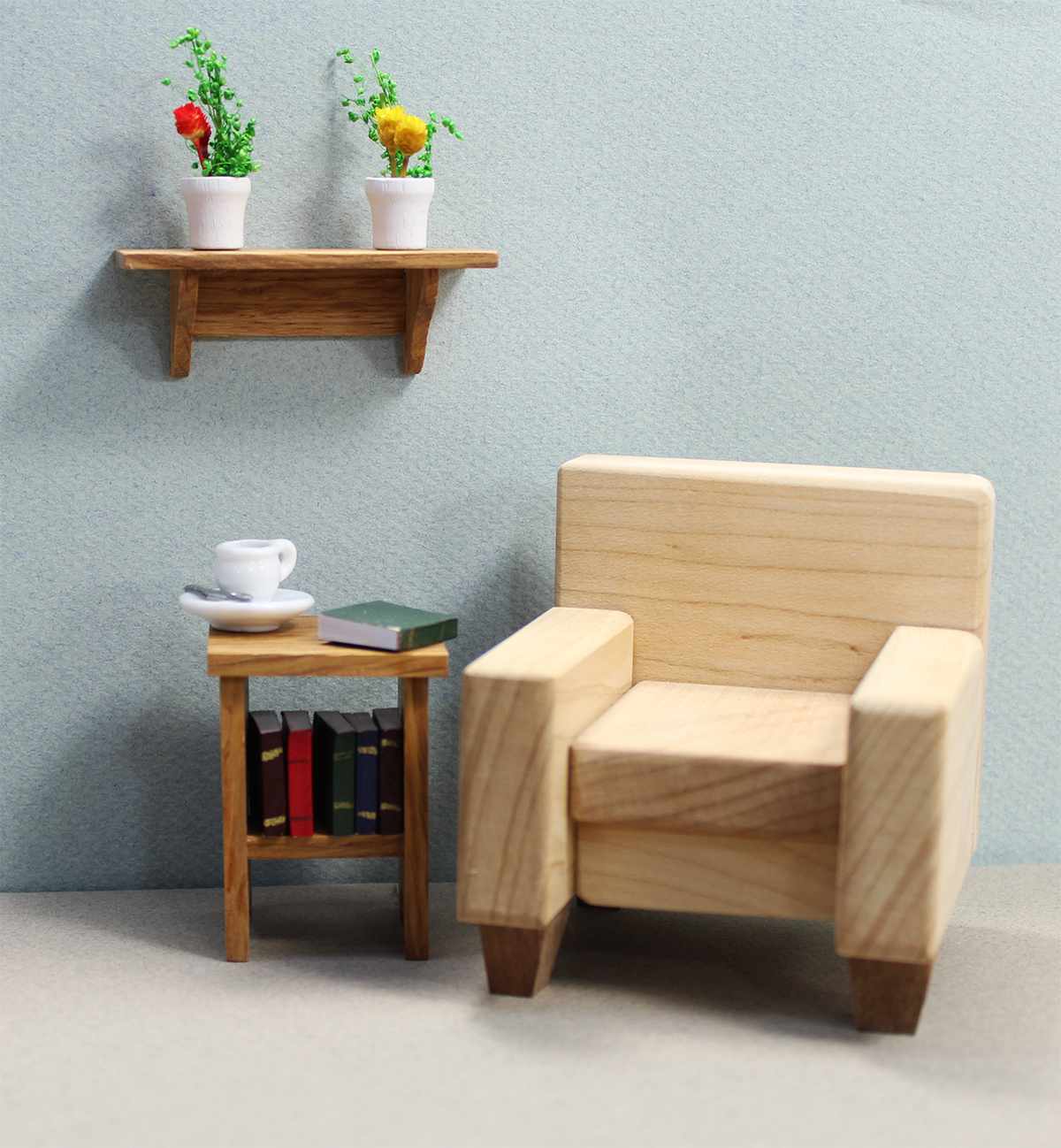 Mini Oak Short Wall Shelf